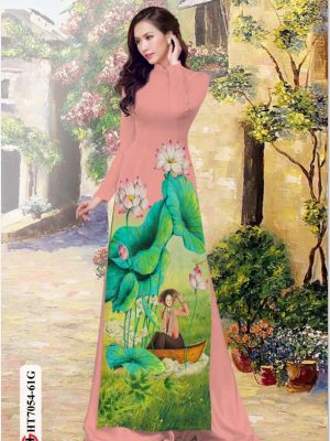 Vải áo dài hoa sen và cô gái mới ra AD HT7054 18 1596515726 926 Vai ao dai hoa sen va co gai moi ra