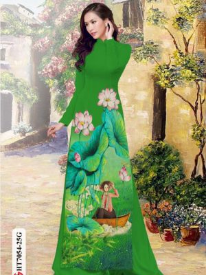 Vải áo dài hoa sen và cô gái mới ra AD HT7054 23 1596515727 471 Vai ao dai hoa sen va co gai moi ra