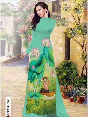 Vải áo dài hoa sen và cô gái mới ra AD HT7054 24 1596515727 602 Vai ao dai hoa sen va co gai moi ra
