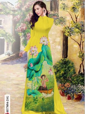Vải áo dài hoa sen và cô gái mới ra AD HT7054 25 1596515727 642 Vai ao dai hoa sen va co gai moi ra