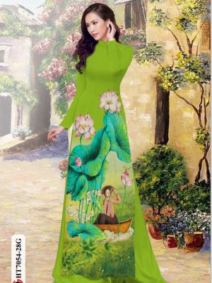 Vải áo dài hoa sen và cô gái mới ra AD HT7054 22 1596515727 665 Vai ao dai hoa sen va co gai moi ra
