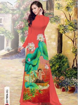 Vải áo dài hoa sen và cô gái mới ra AD HT7054 28 1596515728 211 Vai ao dai hoa sen va co gai moi ra