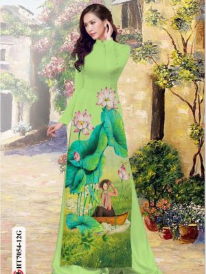 Vải áo dài hoa sen và cô gái mới ra AD HT7054 27 1596515728 390 Vai ao dai hoa sen va co gai moi ra