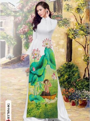 Vải áo dài hoa sen và cô gái mới ra AD HT7054 29 1596515728 747 Vai ao dai hoa sen va co gai moi ra