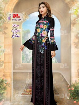 Vải Áo Dài Lụa Ngọc Mai Hoa In 3D mới ra AD DL9142 39 1596615940 443 Vai Ao Dai Lua Ngoc Mai Hoa In 3D moi