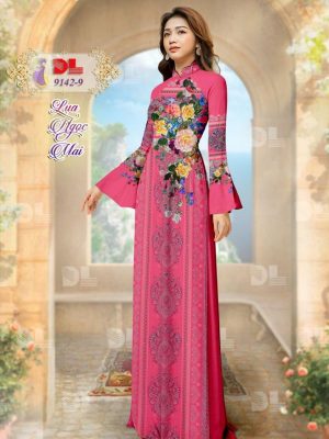 Vải Áo Dài Lụa Ngọc Mai Hoa In 3D mới ra AD DL9142 57 1596615943 434 Vai Ao Dai Lua Ngoc Mai Hoa In 3D moi