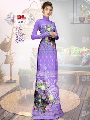 Vải Áo Dài Lụa Ngọc Mai Hoa In 3D kiểu mới AD DL9145 44 1596616482 90 Vai Ao Dai Lua Ngoc Mai Hoa In 3D kieu