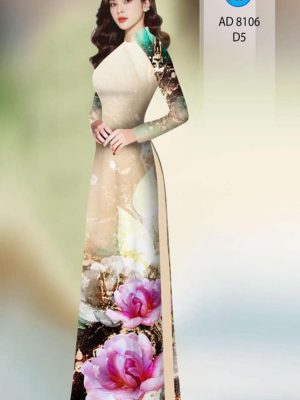 Vải áo dài hoa in 3D kiểu mới AD 8016 33 1596854987 410 Vai ao dai hoa in 3D kieu moi AD 8016