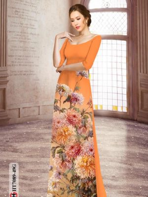 Vải áo dài hoa cúc đại đóa thiết kế 2020 AD HT7089 19 1596856588 433 Vai ao dai hoa cuc dai doa thiet ke 2020