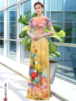 Vải áo dài hoa hồng kiểu mới AD GH7117 23 1597378540 151 Vai ao dai hoa hong kieu moi AD GH7117
