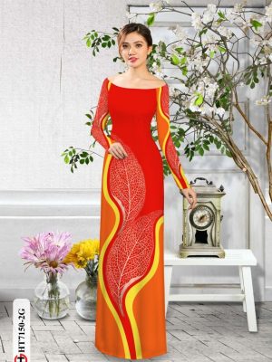 Vải áo dài hình lá thiết kế 2020 AD HT7150 19 1597996487 496 Vai ao dai hinh la thiet ke 2020 AD HT7150