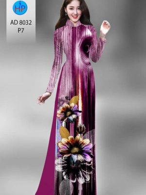 Vải áo dài hoa cúc kiểu mới AD 8032 25 vai ao dai hoa cuc dep truyen thong chat luong 115169