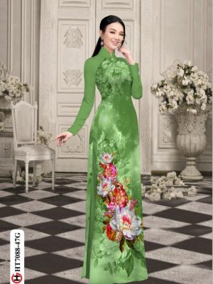 Vải áo dài hoa in 3D mới ra AD HT7088 19 vai ao dai hoa in 3d rat duyen mau moi 113133
