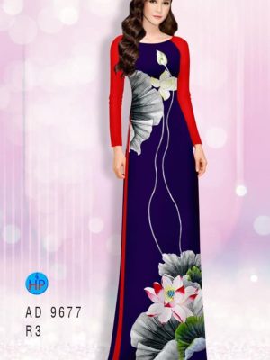 Vải áo dài hoa sen kiểu mới AD 9677 30 1599118467 595 Vai ao dai hoa sen kieu moi AD 9677