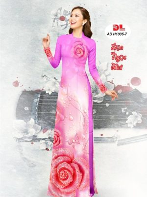 Vải Áo Dài Lụa Ngọc Mai Hoa Hồng kiểu mới AD H1035 24 1599791813 52 Vai Ao Dai Lua Ngoc Mai Hoa Hong kieu moi