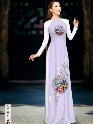 Vải áo dài hoa in 3D AD GH5121 1