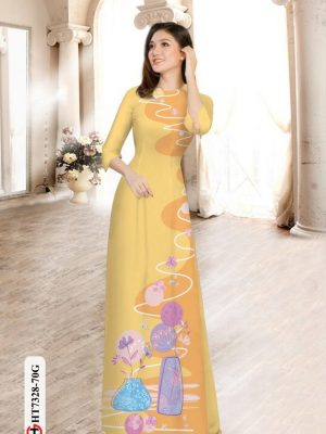 Vải áo dài hoa in 3D AD HT7328 1