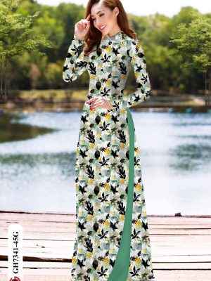 Vải áo dài in hình lá thiết kế 2020 AD GH7341 18 1601266695 989 Vai ao dai in hinh la thiet ke 2020 AD