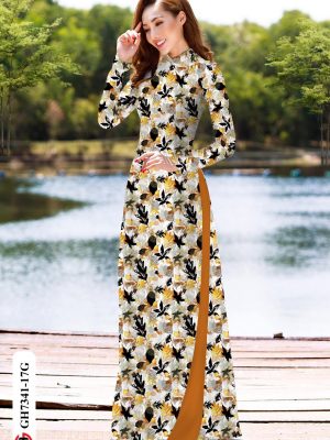 Vải áo dài in hình lá thiết kế 2020 AD GH7341 27 1601266701 363 Vai ao dai in hinh la thiet ke 2020 AD