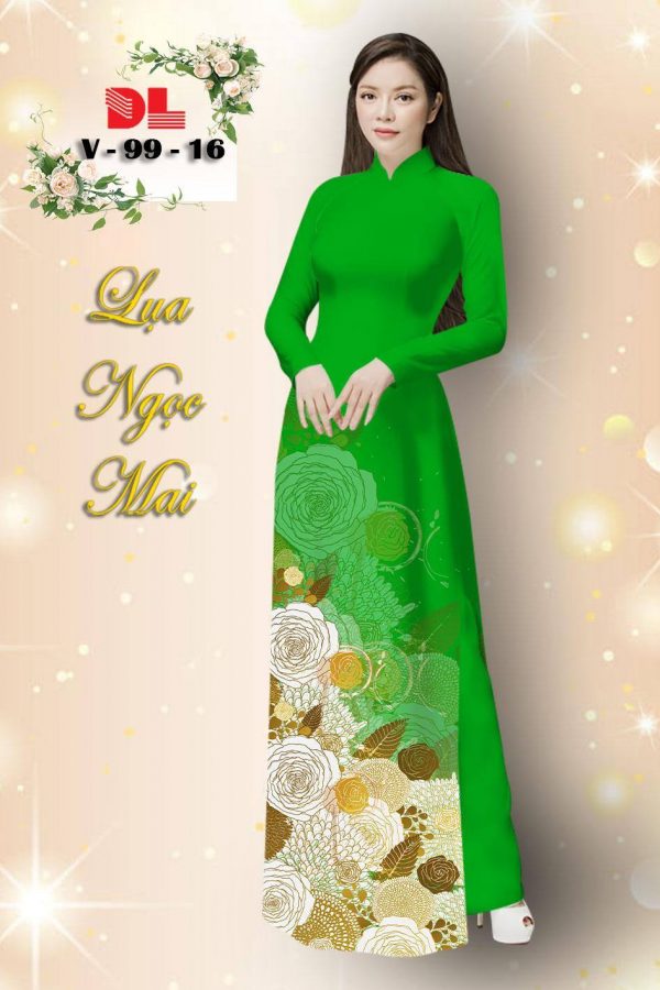 1601279734 59 Vai Ao Dai Lua Ngoc Mai Hoa Hong kieu moi