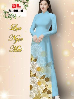 Vải Áo Dài Lụa Ngọc Mai Hoa Hồng kiểu mới AD V99 33 1601279736 196 Vai Ao Dai Lua Ngoc Mai Hoa Hong kieu moi