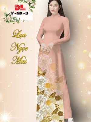 Vải Áo Dài Lụa Ngọc Mai Hoa Hồng kiểu mới AD V99 35 1601279736 591 Vai Ao Dai Lua Ngoc Mai Hoa Hong kieu moi