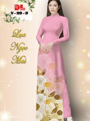 Vải Áo Dài Lụa Ngọc Mai Hoa Hồng kiểu mới AD V99 34 1601279736 897 Vai Ao Dai Lua Ngoc Mai Hoa Hong kieu moi
