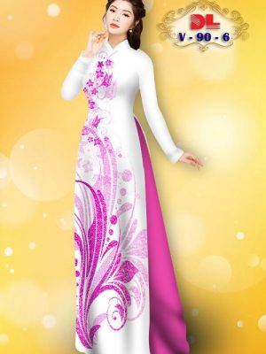 1601280612 789 Vai Ao Dai Lua Ngoc Mai Hoa In 3D kieu