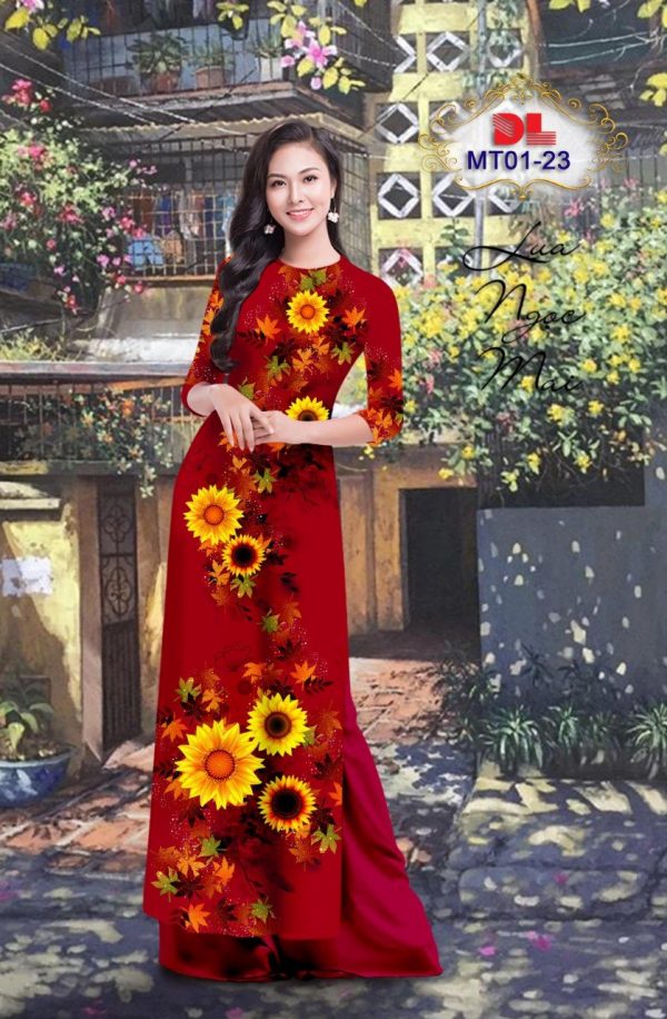 Vai Ao Dai Lua Ngoc Mai Hoa Huong Duong moi