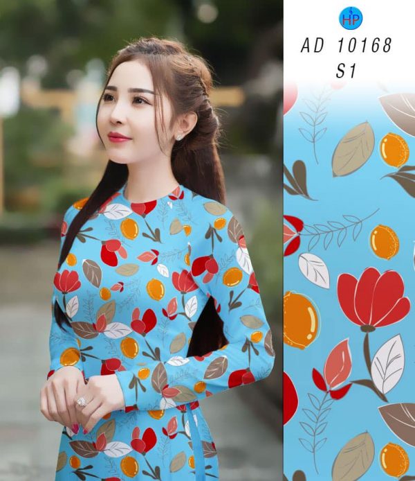 Vai ao dai hoa deu thiet ke 2020 AD 10168