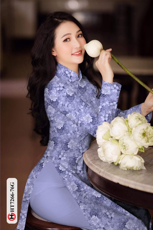 Vai ao dai hoa deu thiet ke 2020 AD HT7266