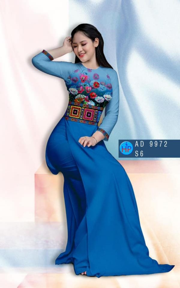 Vai ao dai hoa in 3D kieu moi AD 9972