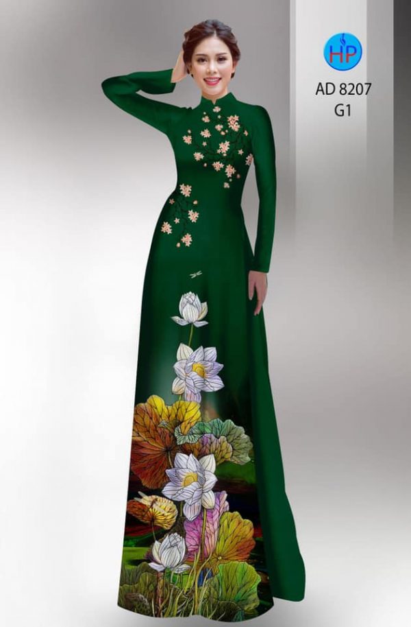 Vai ao dai hoa sen moi ra AD 8207