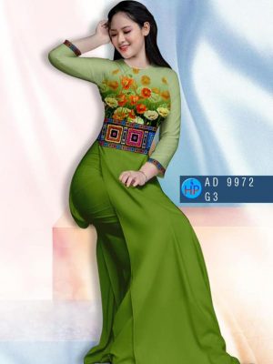 Vải áo dài hoa in 3D kiểu mới AD 9972 27 vai ao dai hoa in 3d doc dao ua thich 57690