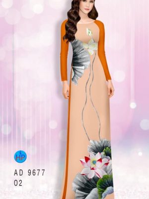 Vải áo dài hoa sen kiểu mới AD 9677 34 vai ao dai hoa sen rat duyen ua thich 1663199