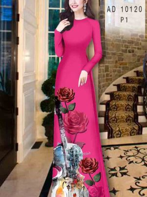 Vải áo dài hoa hồng kiểu mới AD 10120 24 1601879636 245 Vai ao dai hoa hong kieu moi AD 10120