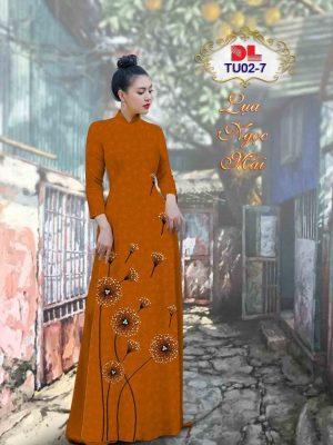 Vải Áo Dài Lụa Ngọc Mai Hoa Bồ Công Anh kiểu mới AD TU02 11 1602040090 126 Vai Ao Dai Lua Ngoc Mai Hoa Bo Cong Anh