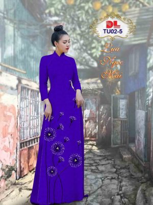 Vải Áo Dài Lụa Ngọc Mai Hoa Bồ Công Anh kiểu mới AD TU02 13 1602040090 304 Vai Ao Dai Lua Ngoc Mai Hoa Bo Cong Anh