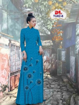 Vải Áo Dài Lụa Ngọc Mai Hoa Bồ Công Anh kiểu mới AD TU02 15 1602040090 47 Vai Ao Dai Lua Ngoc Mai Hoa Bo Cong Anh
