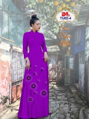 Vải Áo Dài Lụa Ngọc Mai Hoa Bồ Công Anh kiểu mới AD TU02 12 1602040090 980 Vai Ao Dai Lua Ngoc Mai Hoa Bo Cong Anh