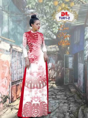 Vải Áo Dài Lụa Ngọc Mai Hình Lá mới ra AD TU01 19 1602040299 230 Vai Ao Dai Lua Ngoc Mai Hinh La moi ra