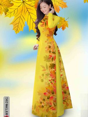 Vải áo dài in hình lá kiểu mới AD HT7398 21 1602057006 719 Vai ao dai in hinh la kieu moi AD HT7398