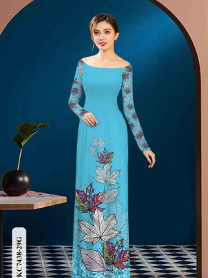 Vải áo dài in hình lá kiểu mới AD KC7438 24 1602652218 264 Vai ao dai in hinh la kieu moi AD KC7438