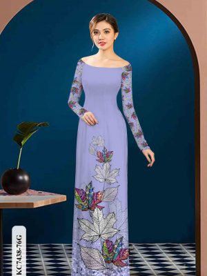 Vải áo dài in hình lá kiểu mới AD KC7438 35 1602652220 871 Vai ao dai in hinh la kieu moi AD KC7438