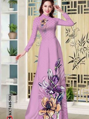 Vải áo dài hoa in 3D kiểu mới AD KC7448 22 1602746204 887 Vai ao dai hoa in 3D kieu moi AD KC7448