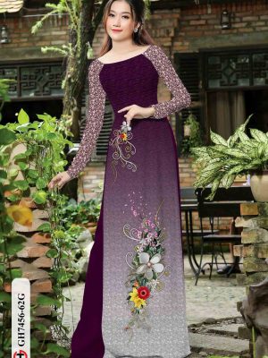 Vải áo dài hoa in 3D kiểu mới AD GH7456 28 1602920050 30 Vai ao dai hoa in 3D kieu moi AD GH7456