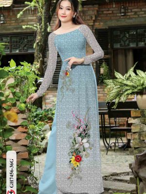 Vải áo dài hoa in 3D kiểu mới AD GH7456 29 1602920050 681 Vai ao dai hoa in 3D kieu moi AD GH7456
