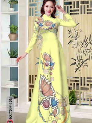 Vải áo dài hoa in 3D kiểu mới AD KC7508 21 1603784588 991 Vai ao dai hoa in 3D kieu moi AD KC7508