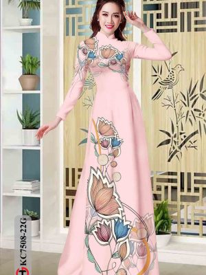 Vải áo dài hoa in 3D kiểu mới AD KC7508 23 1603784589 741 Vai ao dai hoa in 3D kieu moi AD KC7508