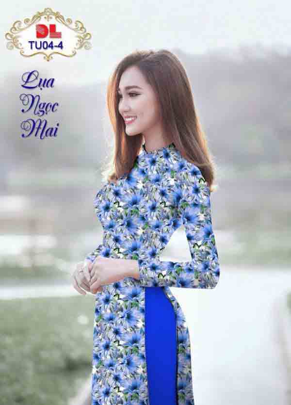 Vai Ao Dai Lua Ngoc Mai Hoa Deu thiet ke